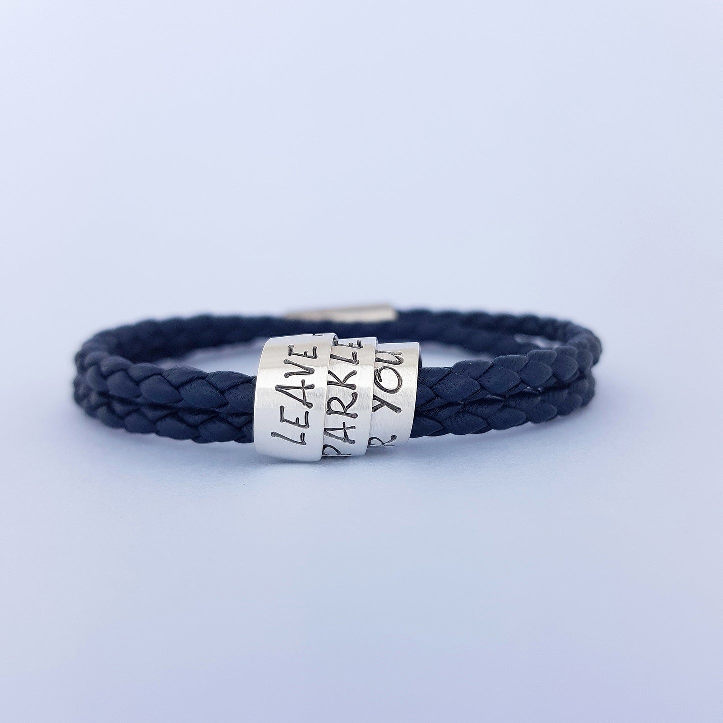 SECRET WORDS • LEDERARMBAND BLAU