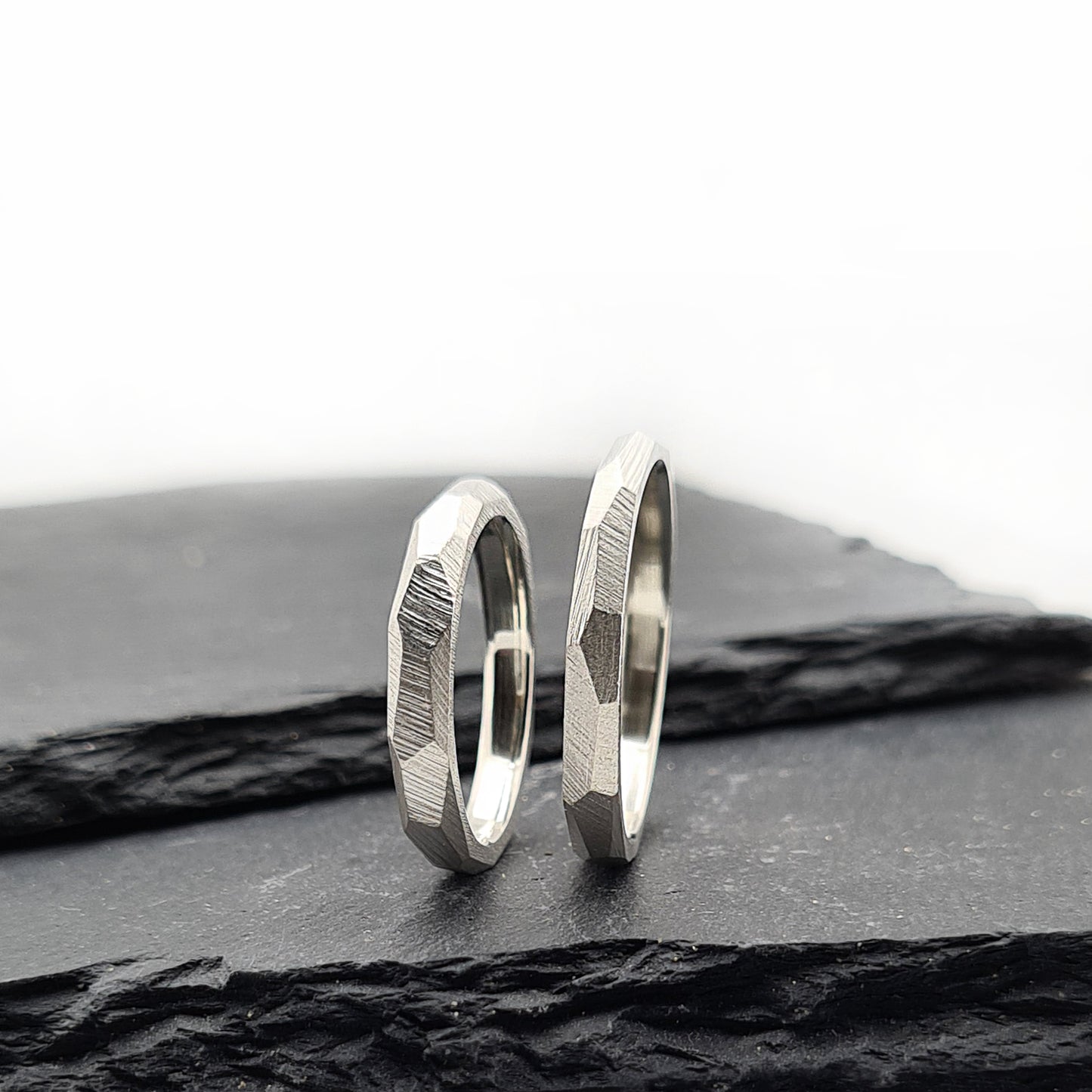FACETS SMAL • RINGPAAR SILBER