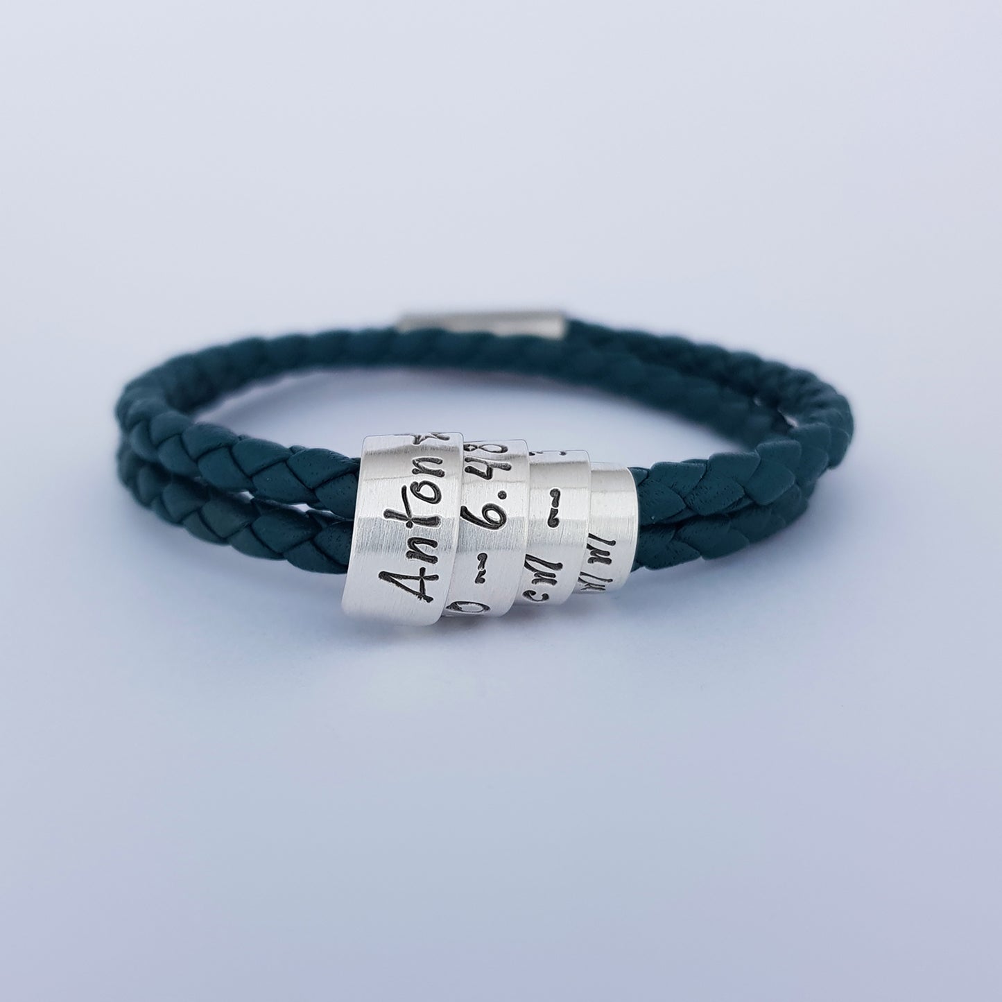 SECRET WORDS • LEDERARMBAND PETROL